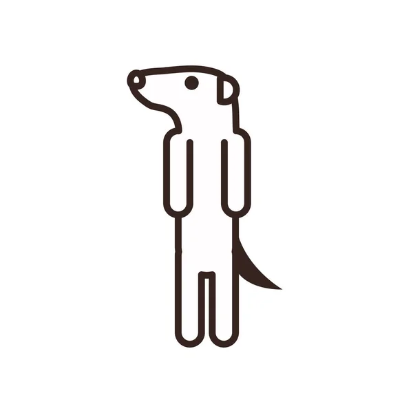 Lindo diseño de vectores de iconos de línea de dibujos animados Meercat — Archivo Imágenes Vectoriales