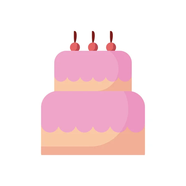 Isolated sweet cake fill style icon vector design — 스톡 벡터