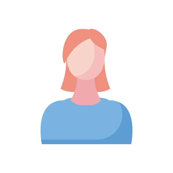 Diseño de vectores de icono de estilo de relleno mujer avatar aislado — Vector de stock