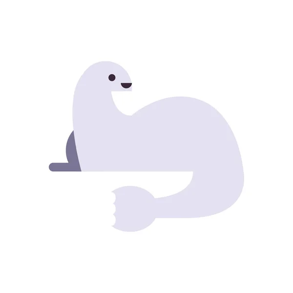 Cute seal cartoon fill style icon vector design — Stock Vector
