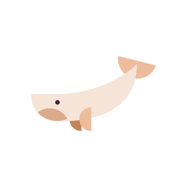 Mignon baleine dessin animé remplissage style icône vectoriel design — Image vectorielle