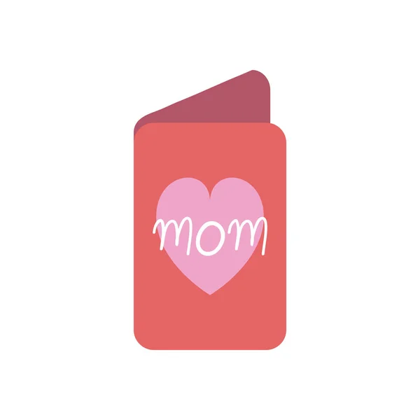 Mom card fill style icon vector design — Stok Vektör