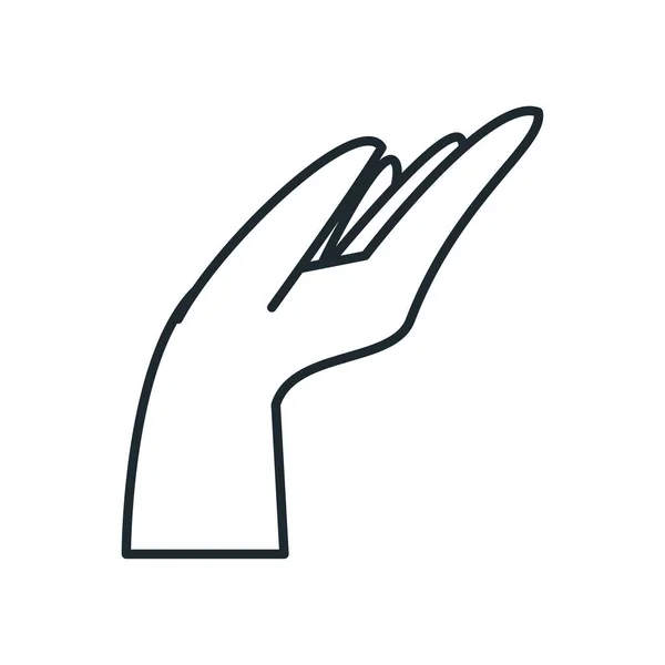 Isolated sign with hand line style icon vector design — 스톡 벡터