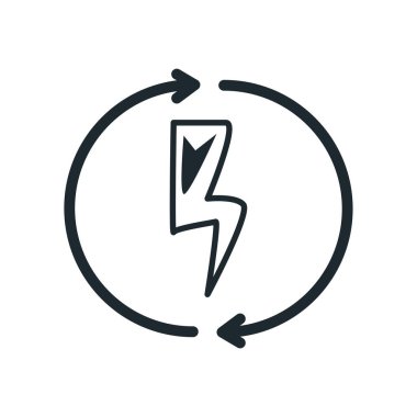 Isolated thunder inside arrows line style icon vector design