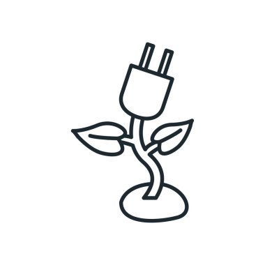 Isolated plug with leaves line style icon vector design