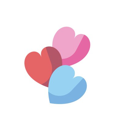 Isolated hearts fill style icon vector design