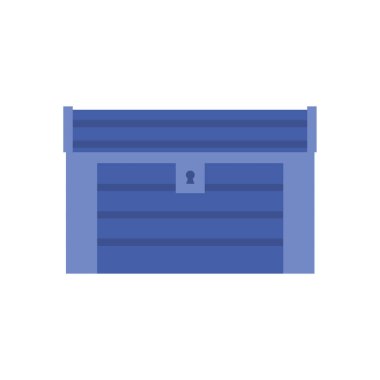 İzole hazine sandığı çizgisi biçim vektör tasarımı