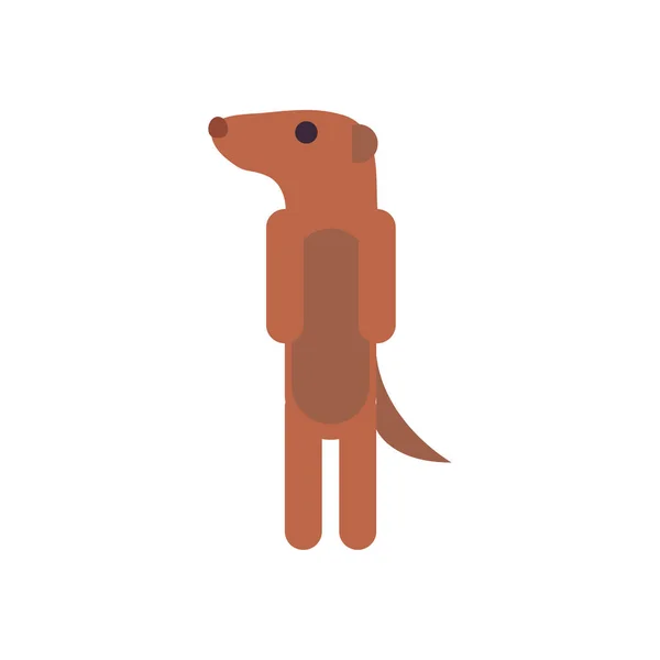 Cute meercat cartoon fill style icon vector design — Stock Vector