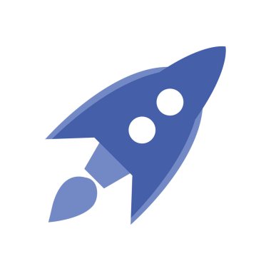 İzole edilmiş roket çizgisi biçim vektör tasarımı