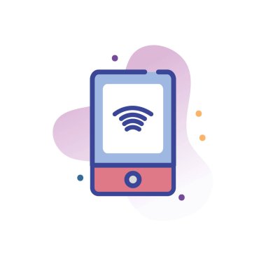 Isolated wifi inside smartphone line fill block style icon vector design
