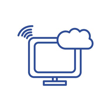 Isolated cloud computing with computer line style icon vector design