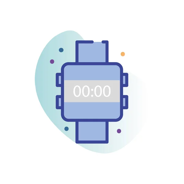 Smartwatch line fill block style icon vector design — Wektor stockowy