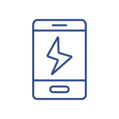 Isolated thunder inside smartphone line style icon vector design