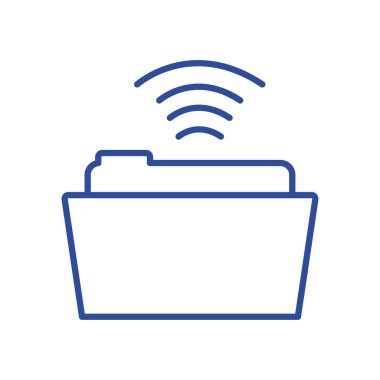 Isolated file and wifi line style icon vector design