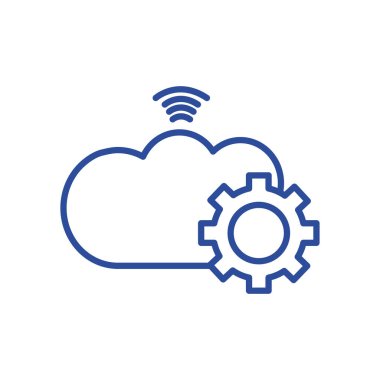 Isolated cloud computing with gear line style icon vector design
