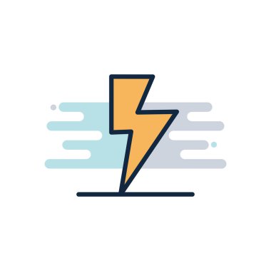 Isolated thunder line fill block style icon vector design