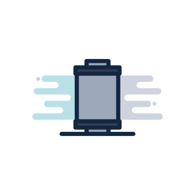 camera roll line fill block style icon vector design