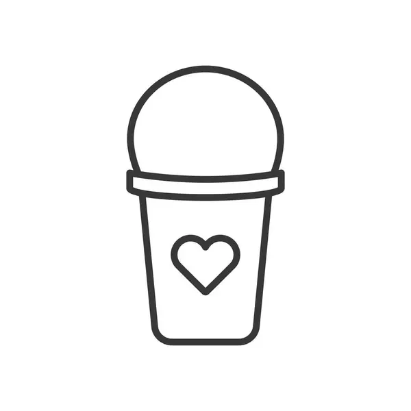 Mug with heart line style icon vector design — 스톡 벡터