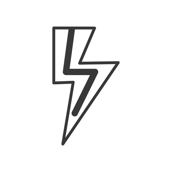 Isolated thunder line style icon vector design — Stock Vector