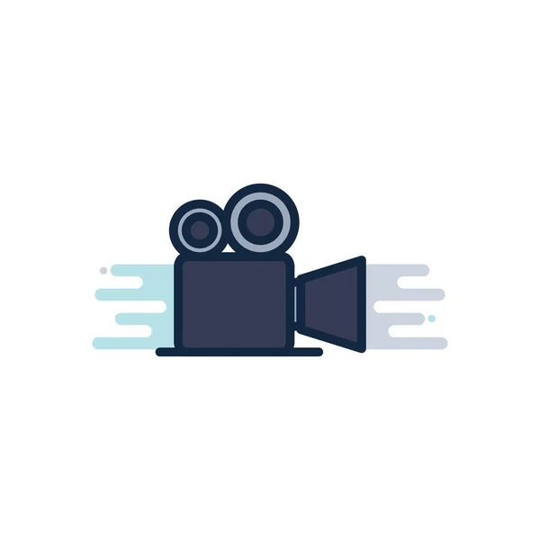 Videocamera line fill block style icon vector design — Stockvektor