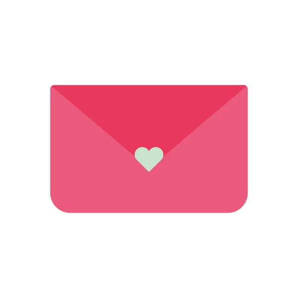 Tarjeta de amor con el corazón de estilo plano icono de diseño vectorial — Vector de stock