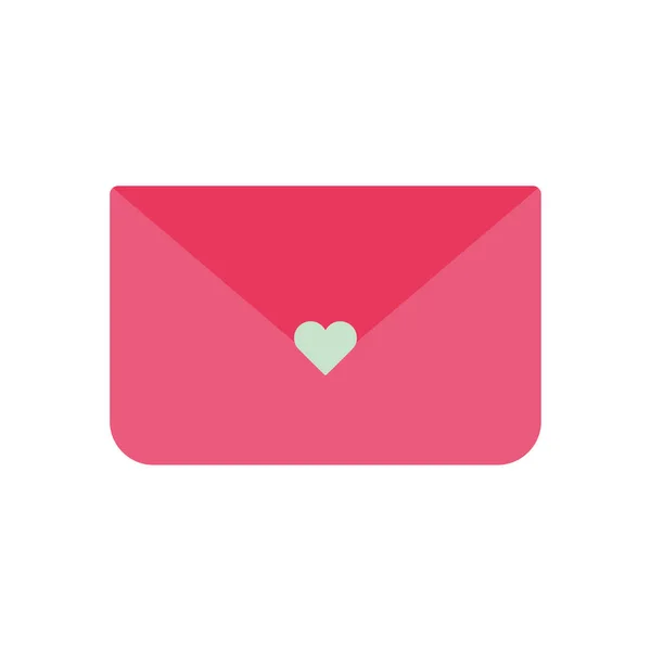 Tarjeta de amor con el corazón de estilo plano icono de diseño vectorial — Archivo Imágenes Vectoriales