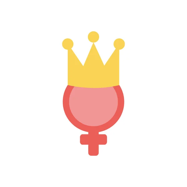 Sexo feminino isolado com design de vetor ícone de estilo plano coroa —  Vetores de Stock