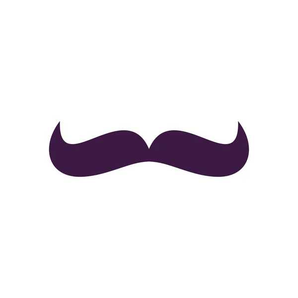 Aislado bigote masculino estilo plano icono de diseño vectorial — Archivo Imágenes Vectoriales