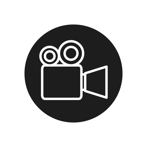 Videocamera line block style icon vector design — Stockvektor