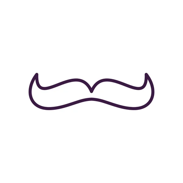 Diseño de vectores de icono de estilo de línea de bigote masculino aislado — Archivo Imágenes Vectoriales