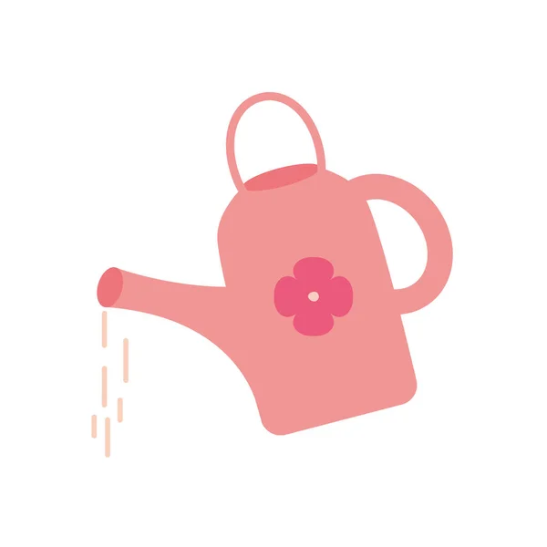 Regadera aislada con flor de estilo plano icono de diseño vectorial — Vector de stock