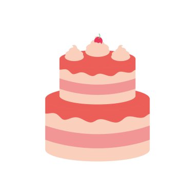 İzole edilmiş tatlı kek düz biçim ikon vektör tasarımı