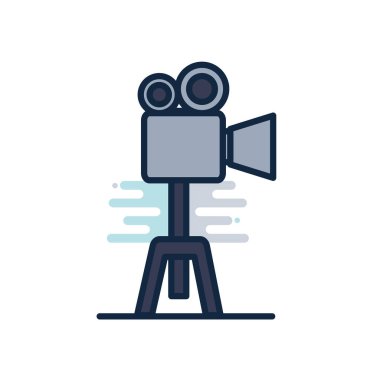 videocamera line fill block style icon vector design