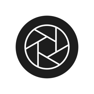 camera lens line block style icon vector design