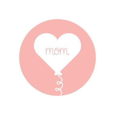 mom balloon silhouette style icon vector design