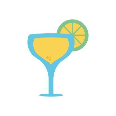 Isolated drink cup with lemon flat style icon vector design