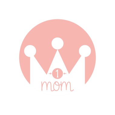 mom crown silhouette style icon vector design