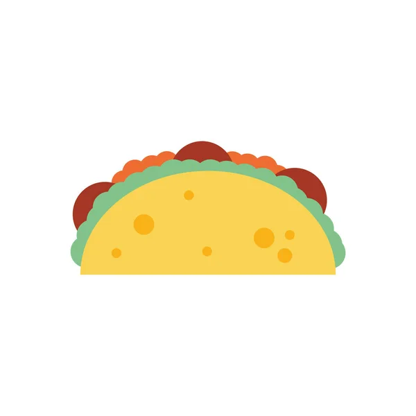 Desain vektor ikon gaya datar taco Meksiko - Stok Vektor