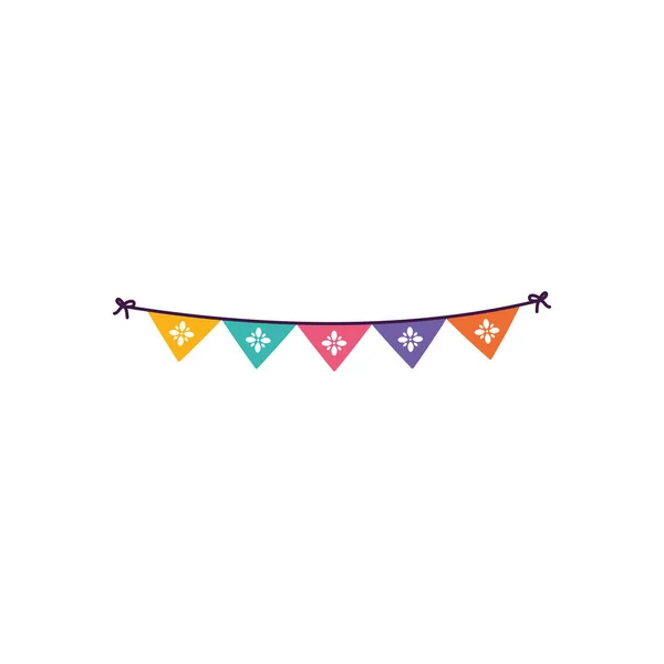 Mexican banner pennant flat style icon vector design — Stockvektor