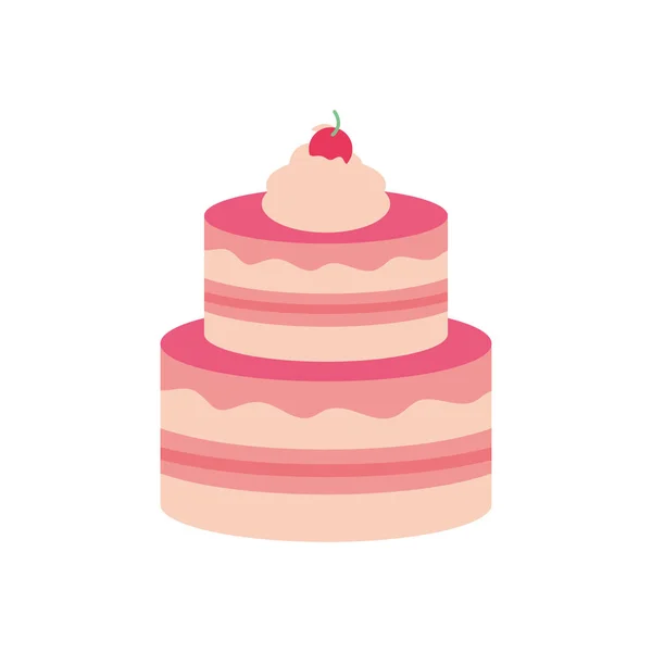 Izolovaný sladký dort plochý styl ikony vektor design — Stockový vektor