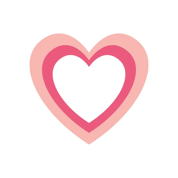 Corazón aislado de estilo plano icono de diseño de vectores — Vector de stock