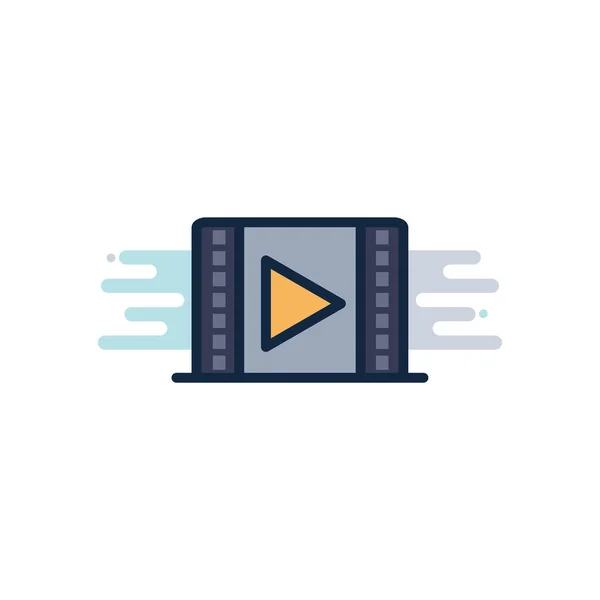 Video strip line fill block style icon vector design — Stok Vektör