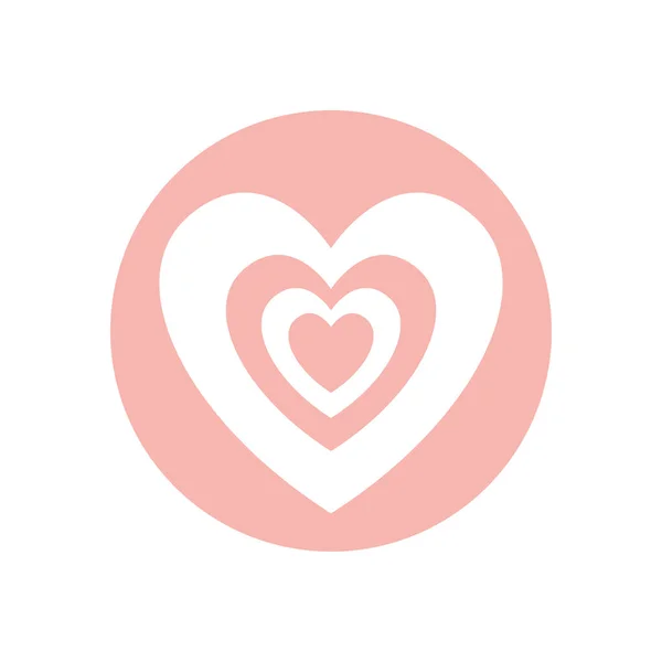 Diseño de vector de icono de estilo de silueta de corazón aislado — Vector de stock