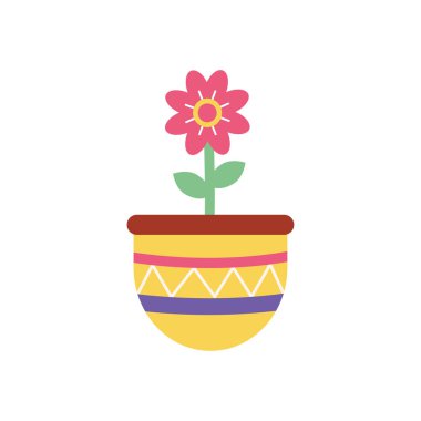 Isolated flower inside pot flat style icon vector design