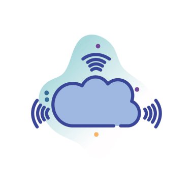 Isolated cloud computing line fill block style icon vector design