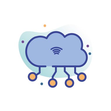 Isolated cloud computing line fill block style icon vector design