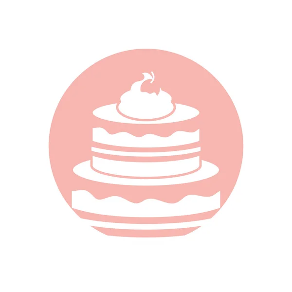 Isolated sweet cake silhouette style icon vector design — Stockvector