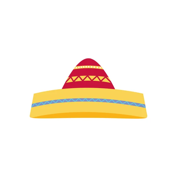 Diseño de vectores icono de estilo plano sombrero mexicano — Archivo Imágenes Vectoriales