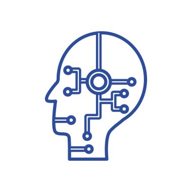 Head with circuit line style icon vector design