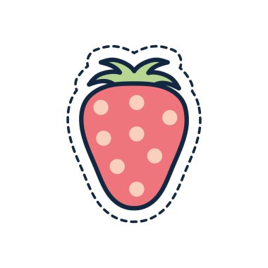 Isolated strawberry line fill style icon vector design